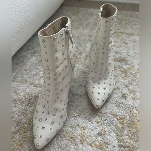 Sam Edelman white studded booties
